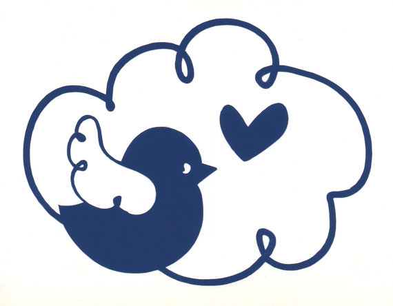 Bird In Cloud Sticker